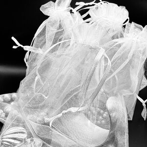 Sheer White Organza Gift Bags